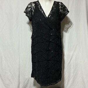 Scarlett Ladies Black Lace Party Dress Sz 22W